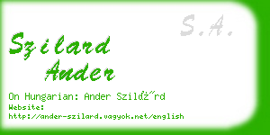 szilard ander business card